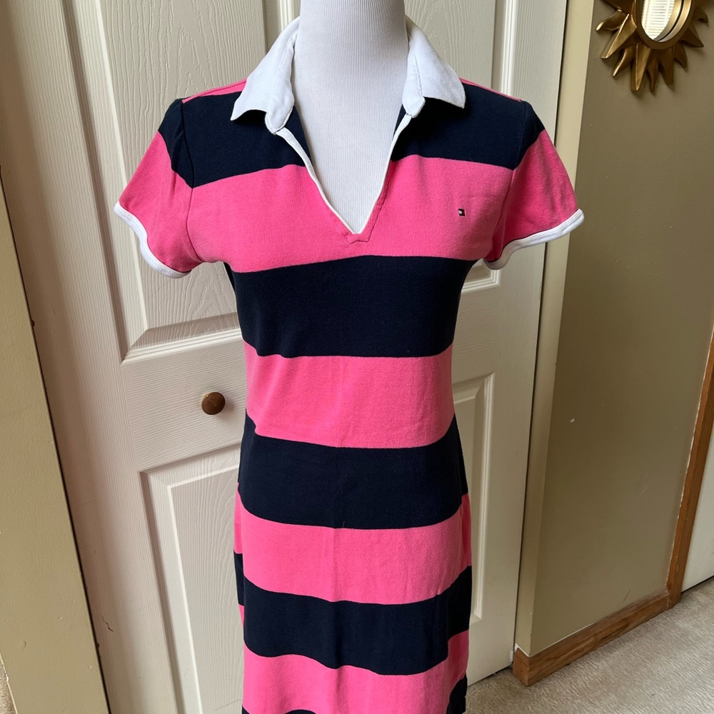 Pink/Navy Stripes Dress - Picture 6 of 7